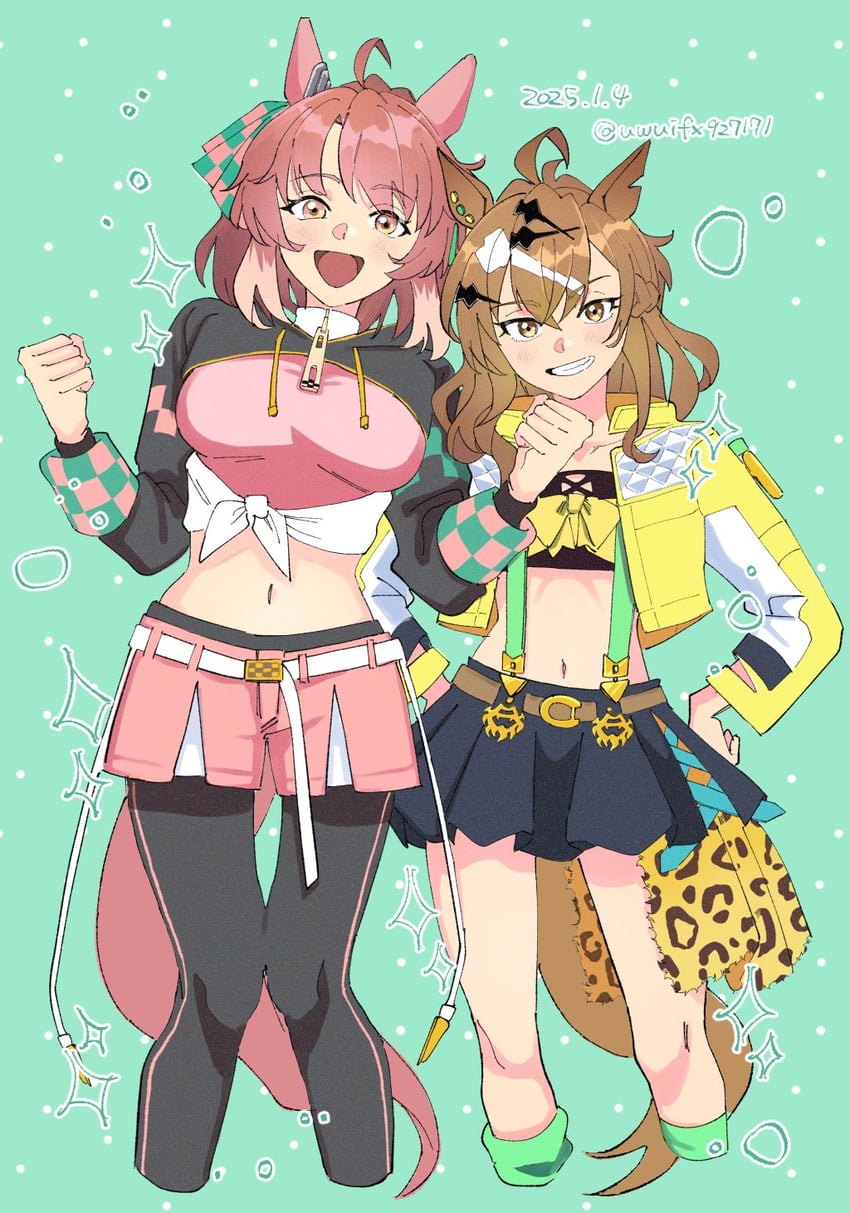 jungle pocket and dantsu flame (umamusume) drawn by pore_(uwuifx927171)