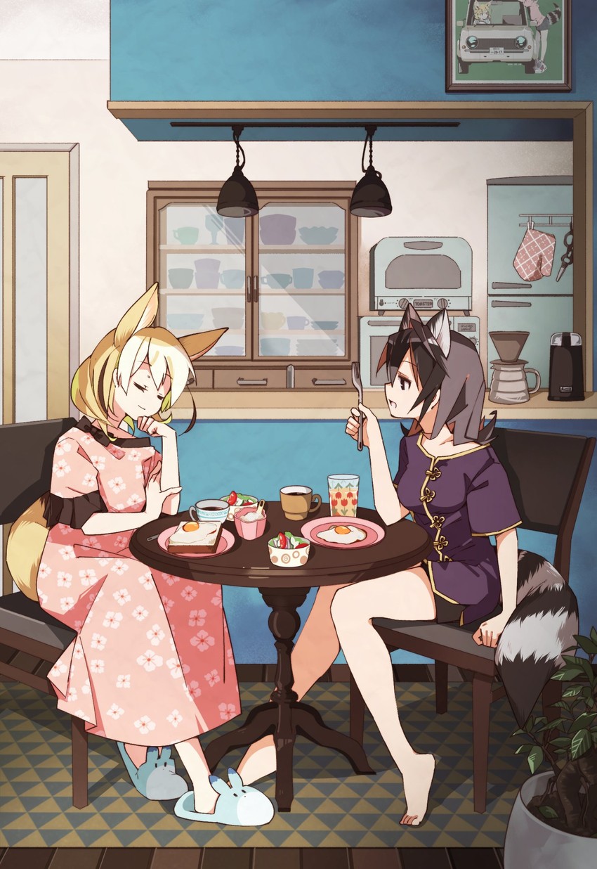 common raccoon and fennec (kemono friends) drawn by nanana_(nanana_iz)