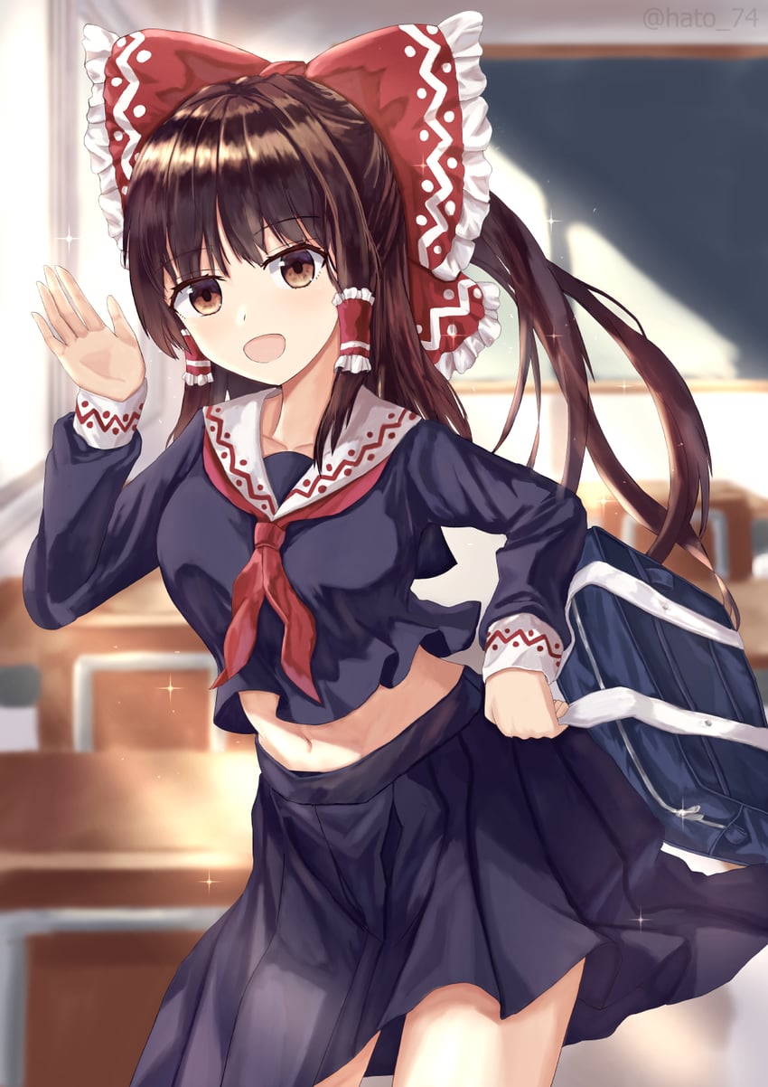 hakurei reimu (touhou and 1 more) drawn by hato_74