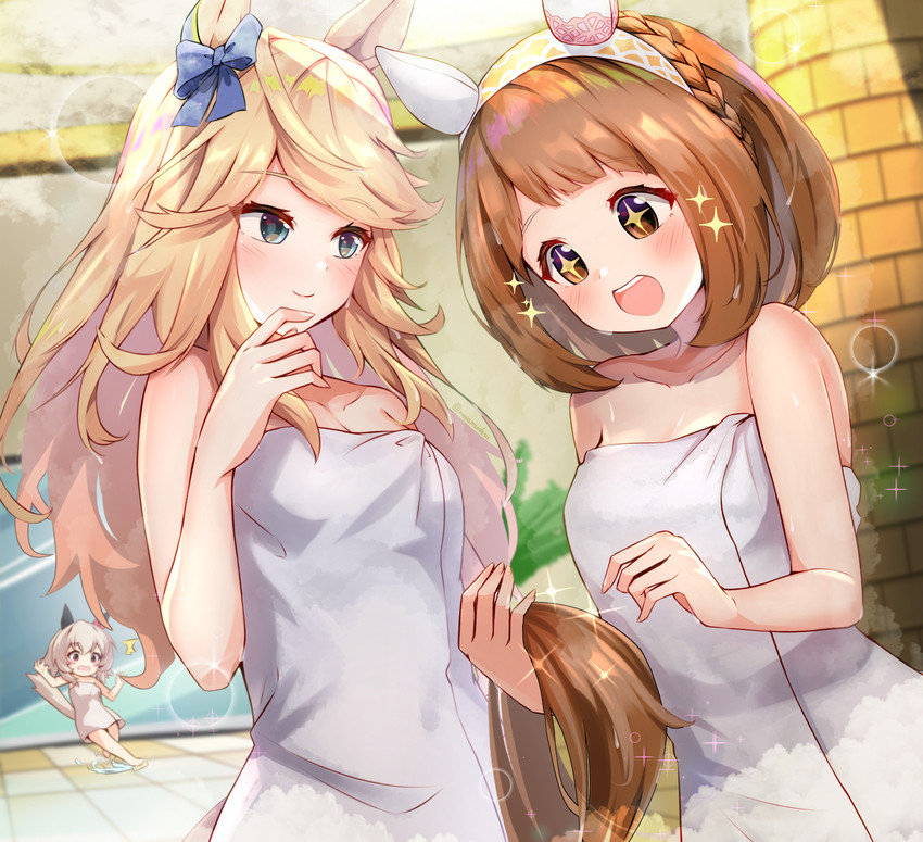 curren chan, gold city, and yukino bijin (umamusume) drawn by meyamu