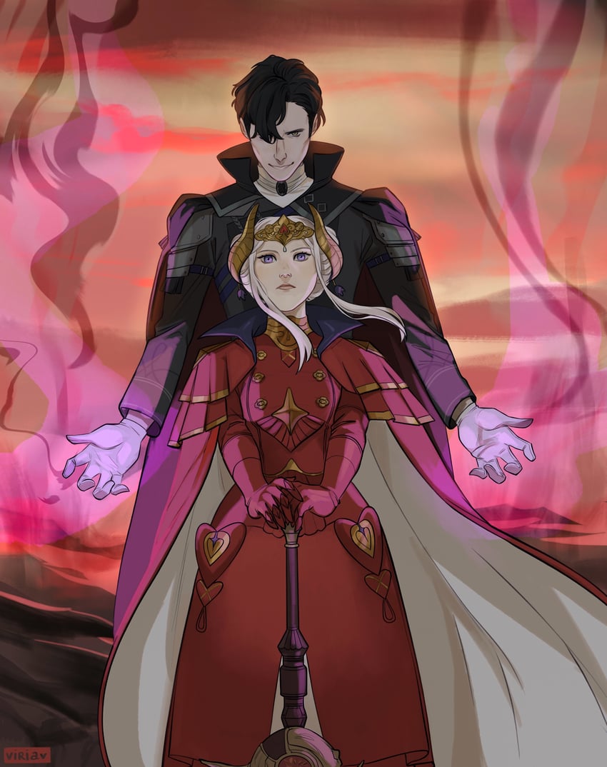 edelgard von hresvelg and hubert von vestra (fire emblem and 1 more) drawn by viria13