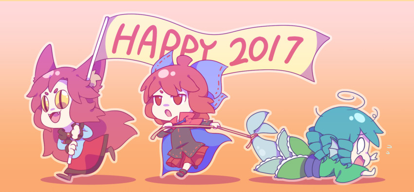 imaizumi kagerou, sekibanki, wakasagihime, and rawr (touhou) drawn by guuchama