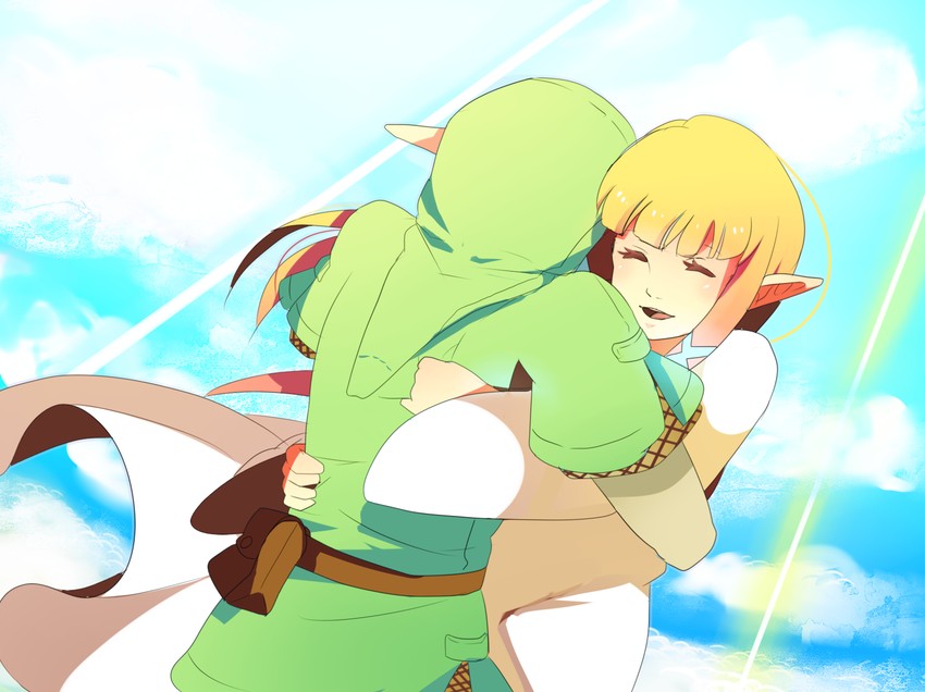 link and princess zelda (the legend of zelda and 1 more) drawn by igarashi-rekuto