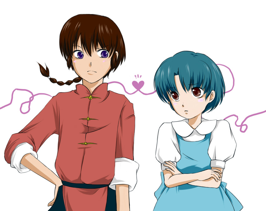 tendou akane and saotome ranma (ranma 1/2) drawn by pugu_(mayuinu)