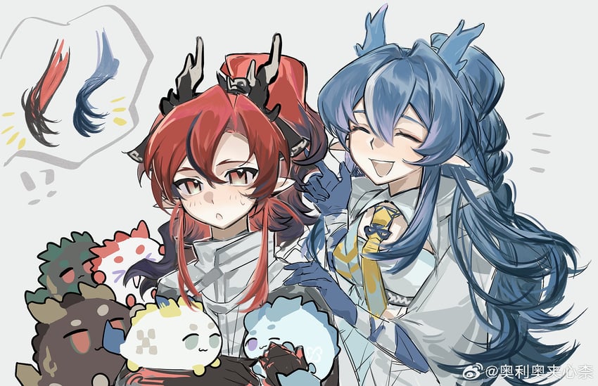 shu, dusk, nian, ling, chongyue, and 1 more (arknights) drawn by naideernail