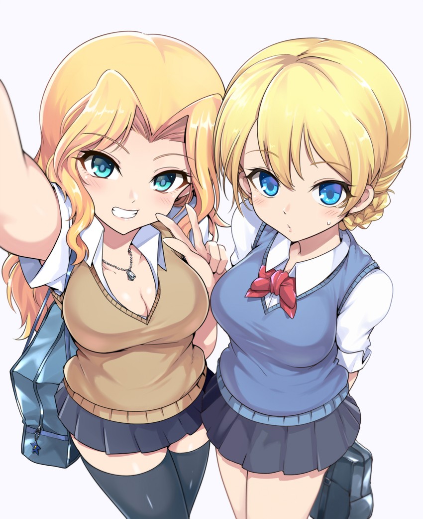 darjeeling and kay (girls und panzer) drawn by kasai_shin