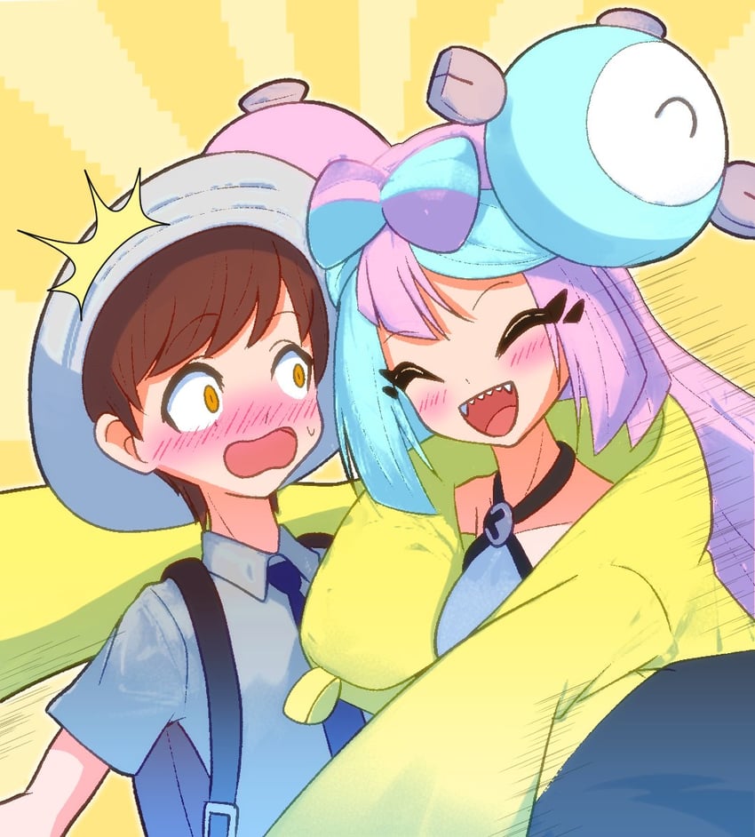 iono and florian (pokemon and 1 more) drawn by kakk_e