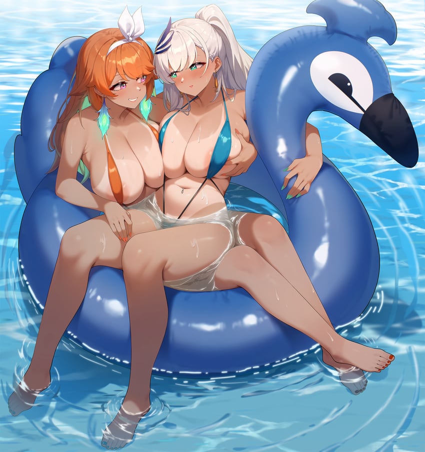 takanashi kiara and pavolia reine (hololive and 2 more) drawn by kaiend