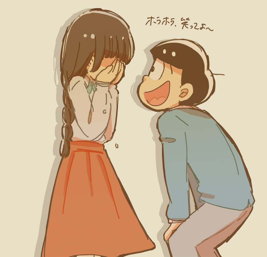 matsuno jyushimatsu and jyushimatsu's girlfriend (osomatsu and 1 more) drawn by hizirimode