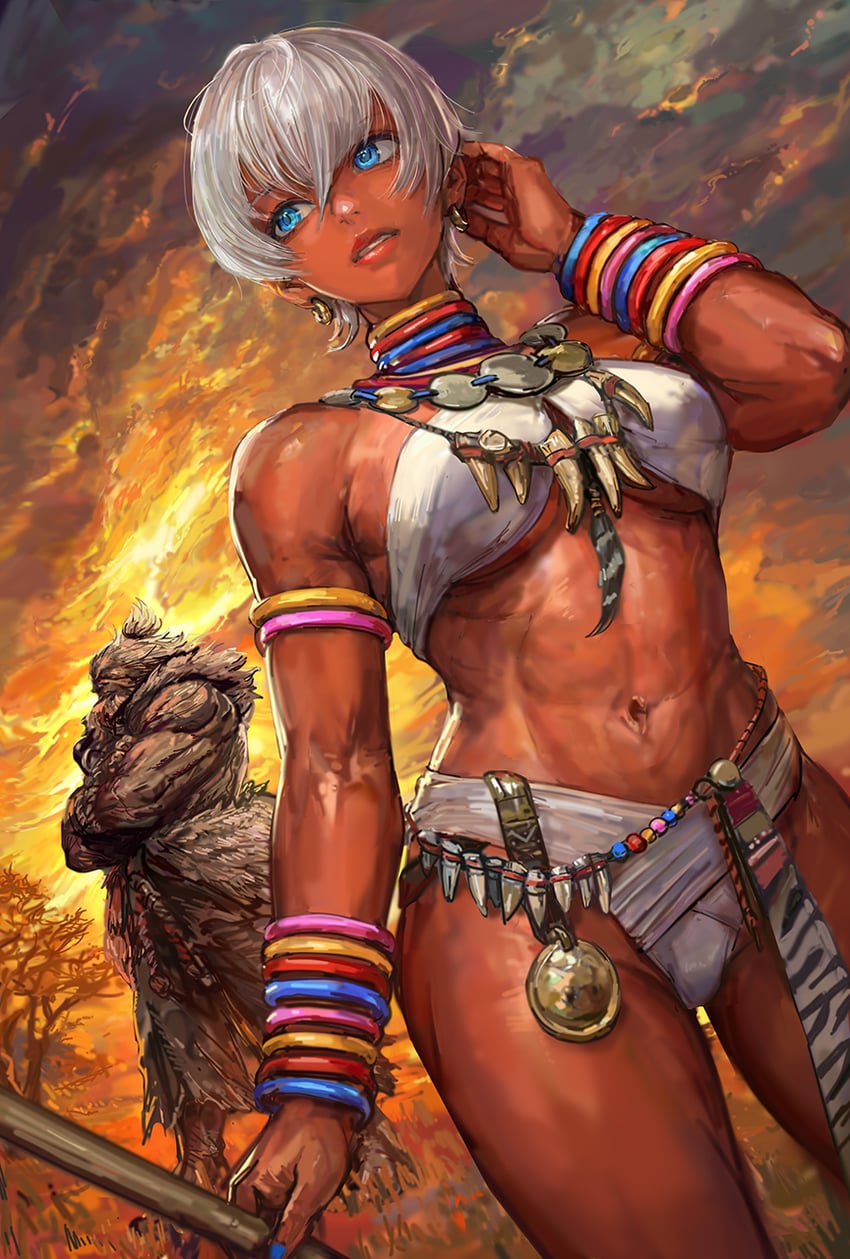 elena and akuma (street fighter and 1 more) drawn by miche