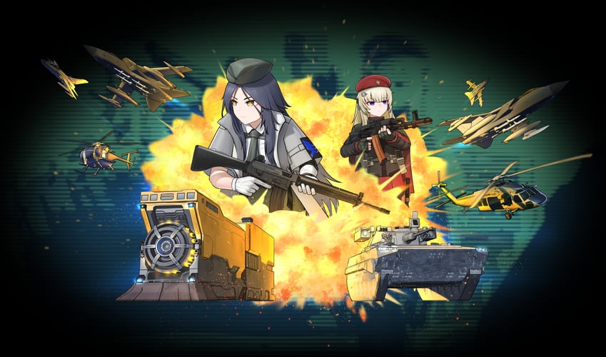 ak74m and ar-18 (girls' frontline and 1 more) drawn by gogo_(gogo_23)