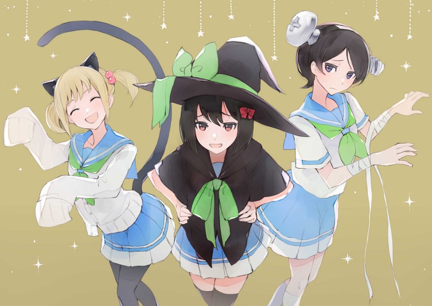 frankenstein's monster, hisaishi kanade, suzuki mirei, and suzuki satsuki (hibike! euphonium and 1 more) drawn by bana_(stand_flower)