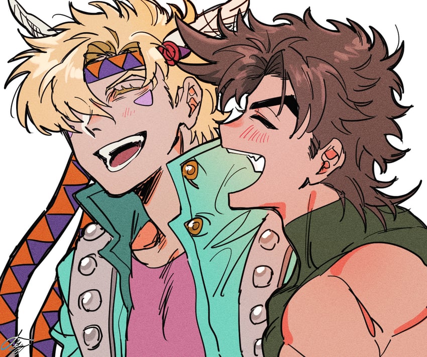 joseph joestar and caesar anthonio zeppeli (jojo no kimyou na bouken and 1 more) drawn by carota327