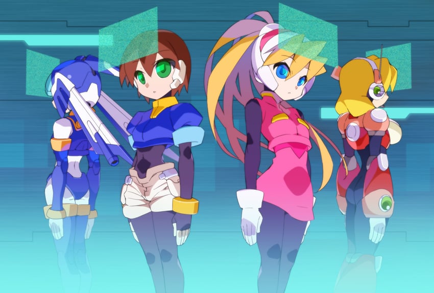 aile, fairy leviathan, ciel, and alia (mega man and 4 more) drawn by kaidou_zx