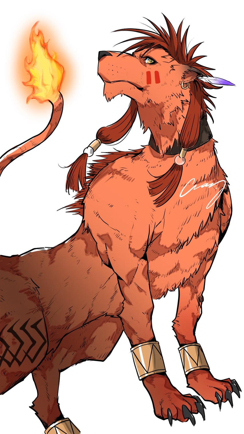 red xiii (final fantasy and 2 more) drawn by crazy02oekaki