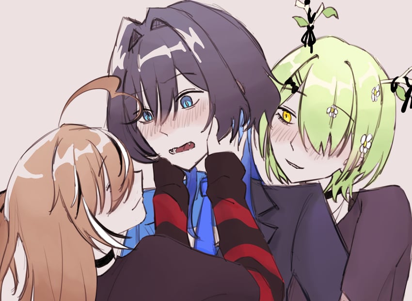ouro kronii, nanashi mumei, and ceres fauna (hololive and 1 more) drawn by toast_00z