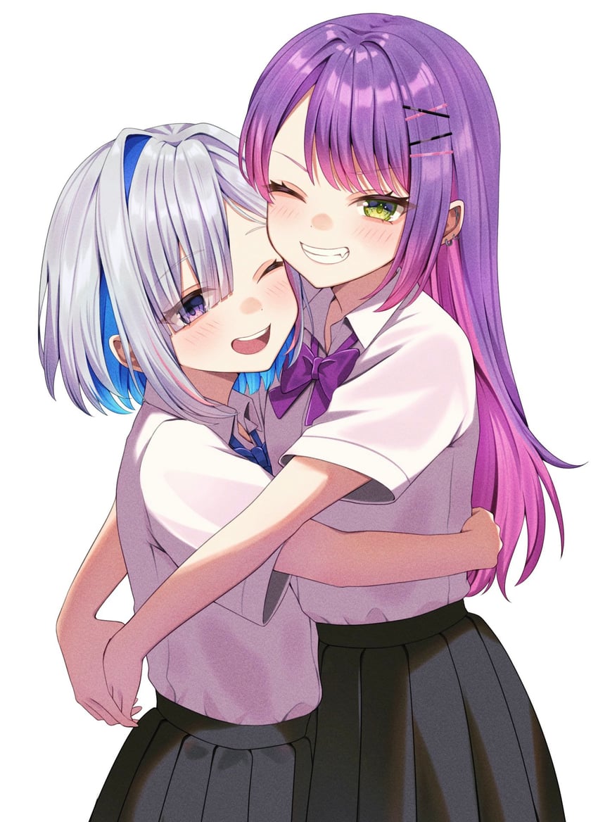 tokoyami towa and amane kanata (hololive) drawn by nametakeko