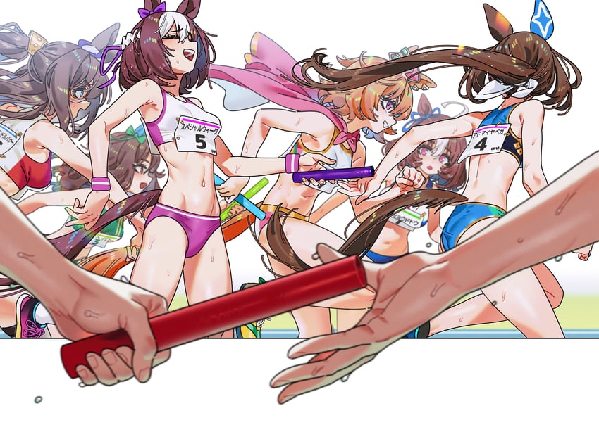 special week, admire vega, king halo, t.m. opera o, meisho doto, and 1 more (umamusume) drawn by sarcophage