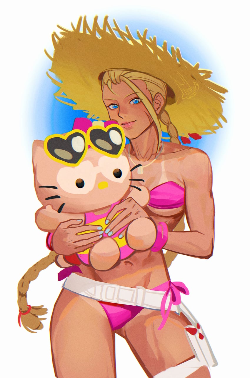 cammy white and hello kitty (street fighter and 3 more) drawn by lehmann