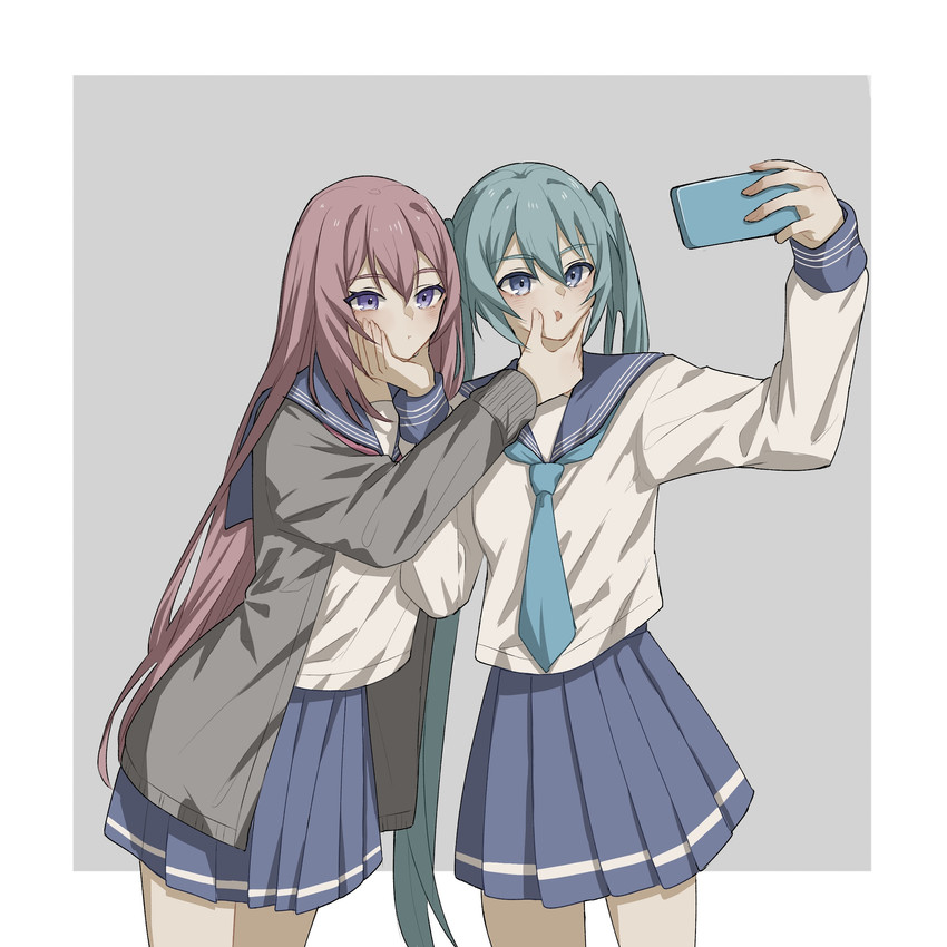 hatsune miku and megurine luka (vocaloid) drawn by azuki_nako