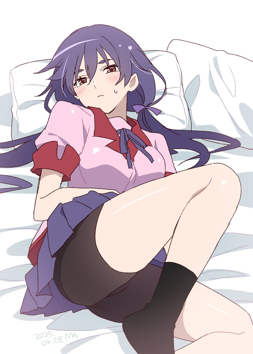 kanbaru suruga (monogatari and 1 more) drawn by manimani_(mani_ma)
