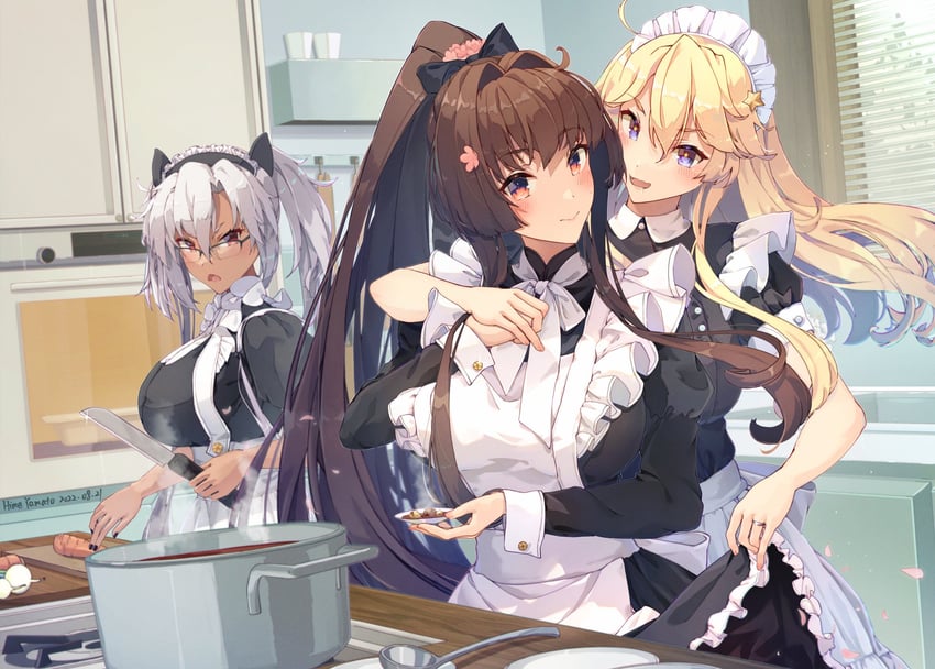 yamato, musashi, iowa, and musashi kai ni (kantai collection) drawn by himeyamato