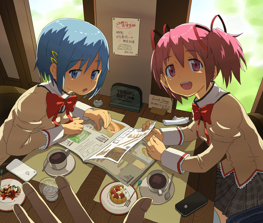 kaname madoka and miki sayaka (mahou shoujo madoka magica and 1 more) drawn by nama_mana