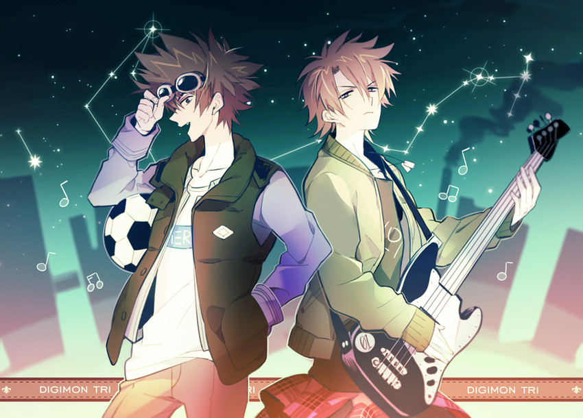 yagami taichi and ishida yamato (digimon and 2 more) drawn by xhouz