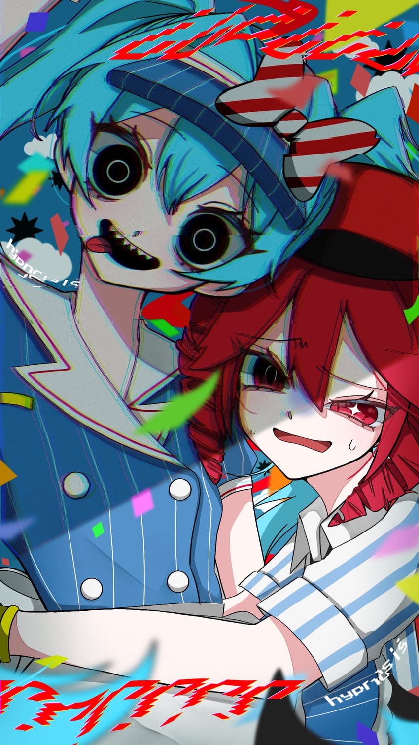 hatsune miku and kasane teto (vocaloid and 2 more) drawn by ru_ki01