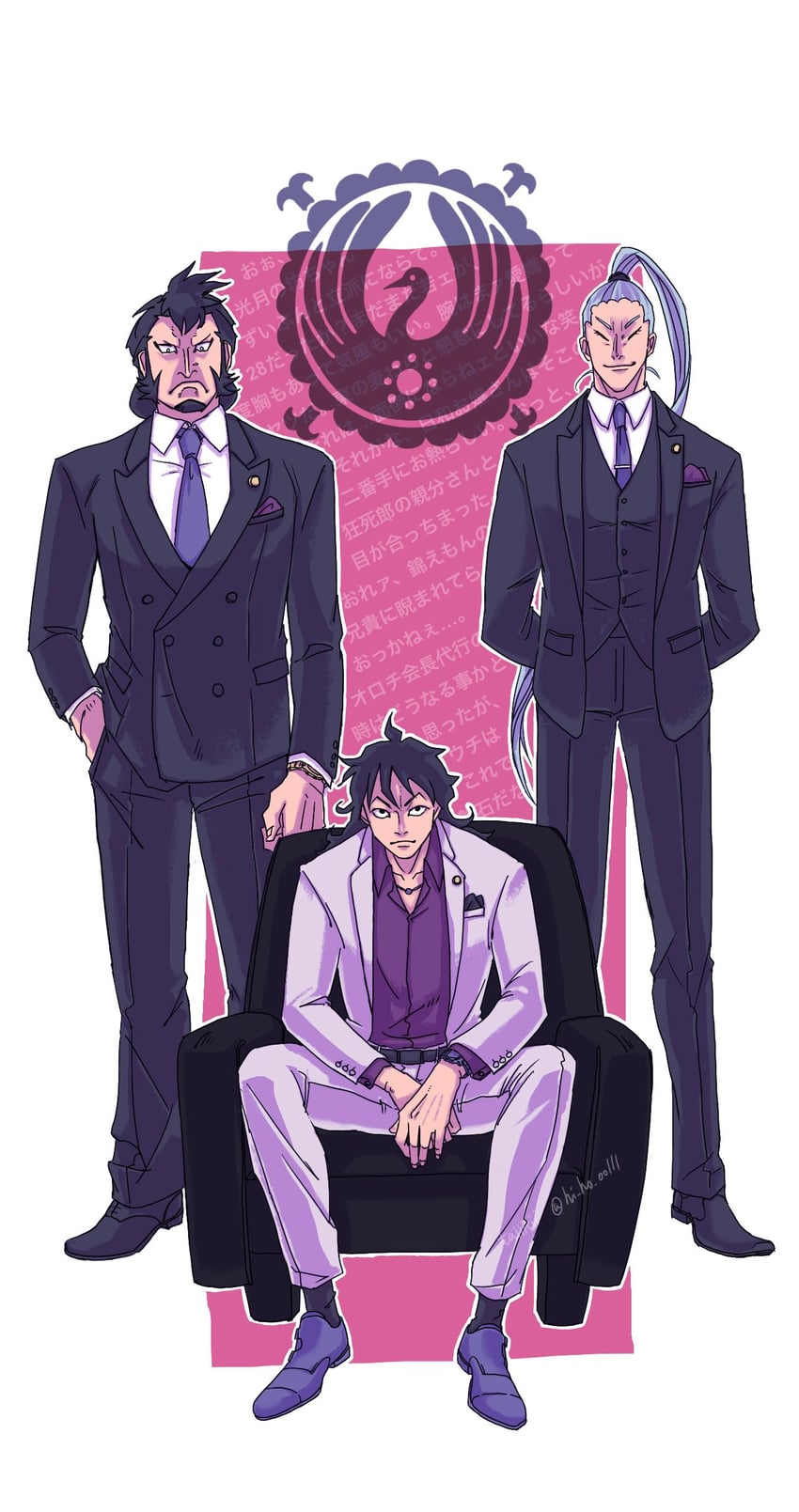 kouzuki momonosuke, kinemon, and denjirou (one piece) drawn by hellsska