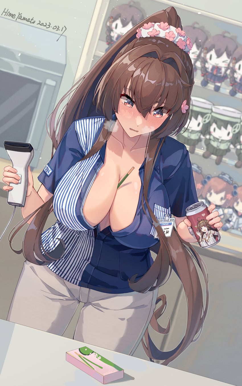 shigure, kongou, yamato, yukikaze, shigure kai san, and 1 more (kantai collection and 1 more) drawn by himeyamato