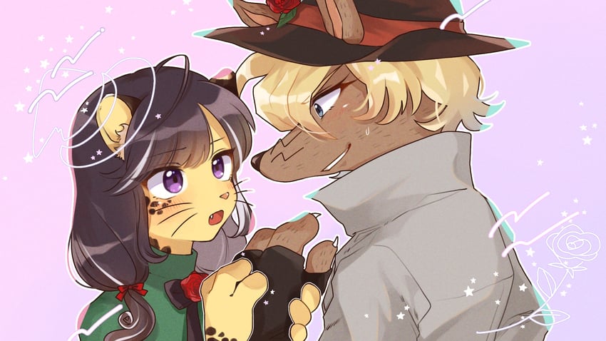 gaon and olive (original and 1 more) drawn by rata_(norahasu)