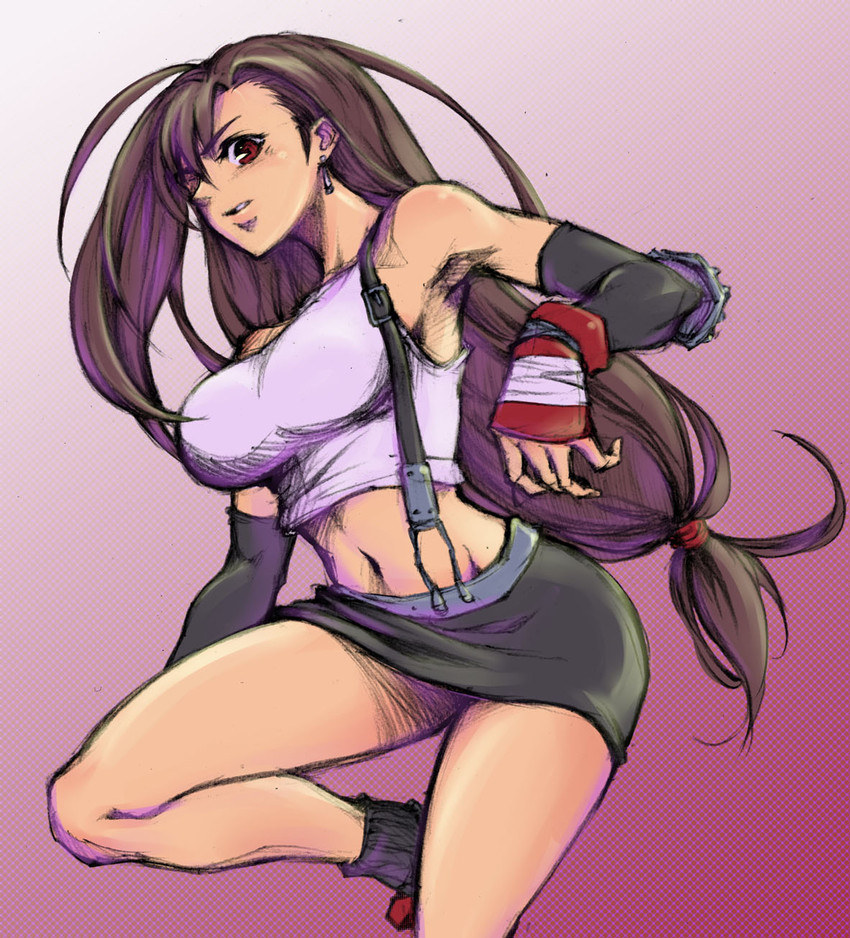 tifa lockhart (final fantasy and 1 more) drawn by yanushi
