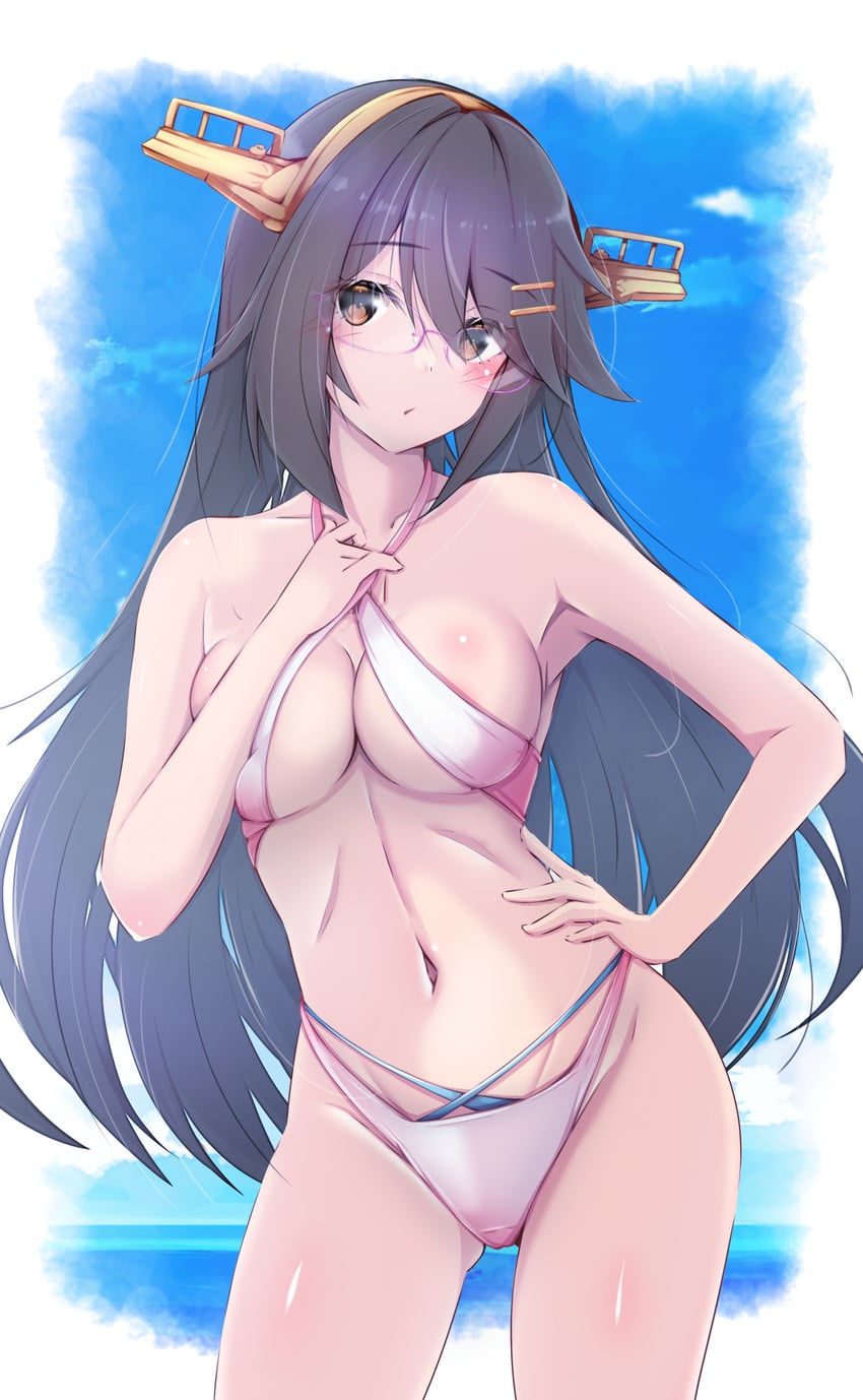 haruna and haruna kai ni (kantai collection) drawn by honma_(honmatomohiro)