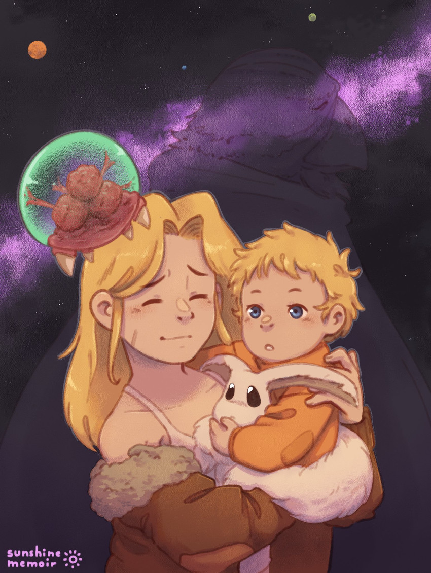 samus aran, metroid, metroid larva, chozo, old bird, and 2 more (metroid) drawn by khiuly
