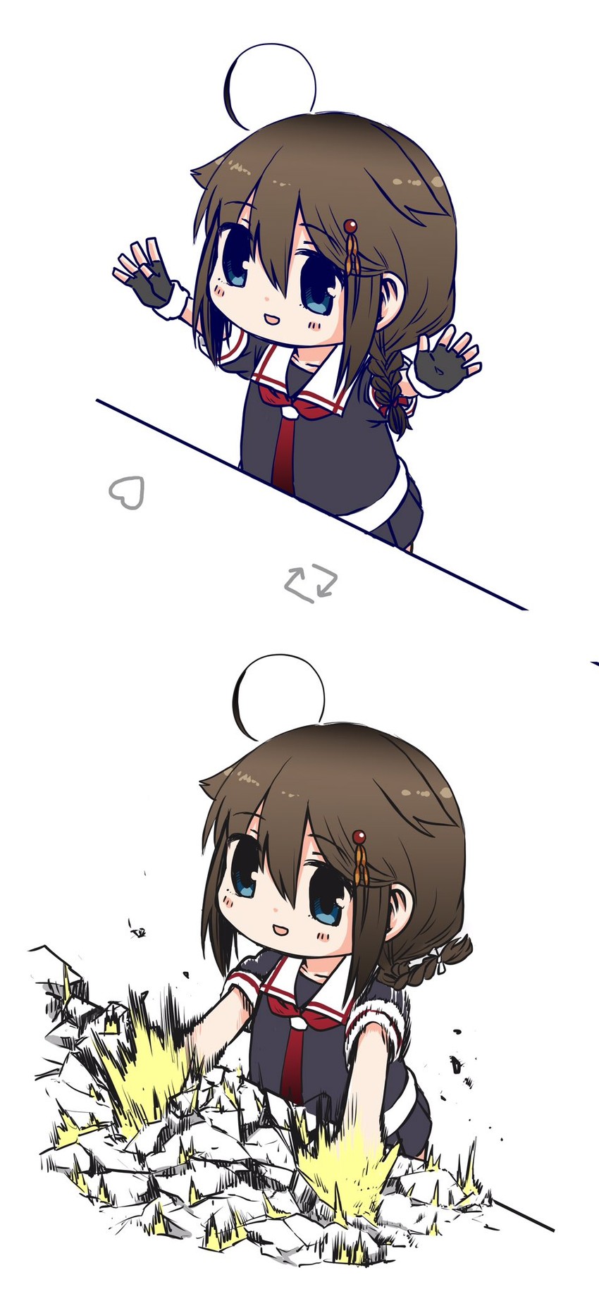 shigure and shigure kai ni (kantai collection and 1 more) drawn by gouta_(nagishiro6624)