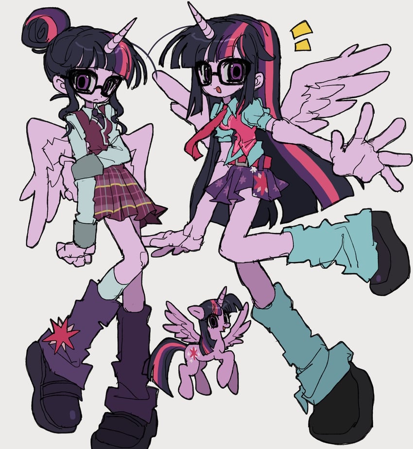 twilight sparkle and sci-twi (my little pony and 2 more) drawn by jwnn