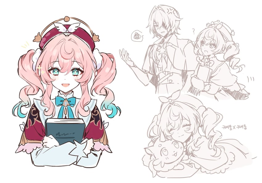 anaxa and hyacine (honkai and 1 more) drawn by kheng_(k_heng1223)