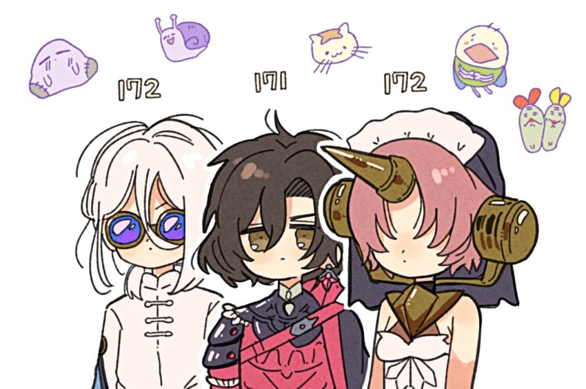 frankenstein's monster, constantine xi, and prince of lan ling (fate and 1 more) drawn by yunme
