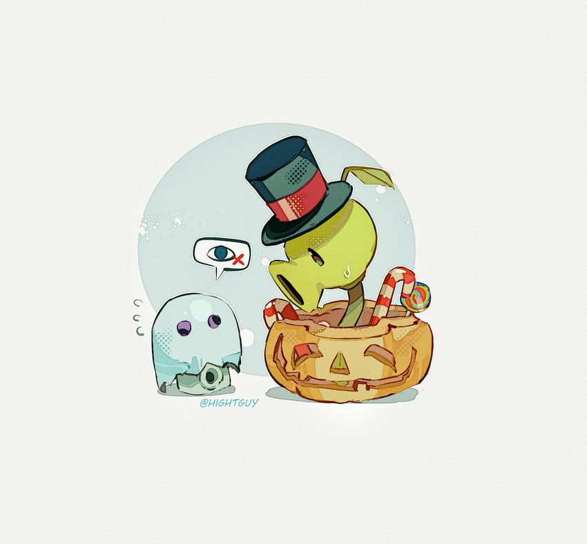 peashooter and puff-shroom (plants vs. zombies) drawn by hightguy
