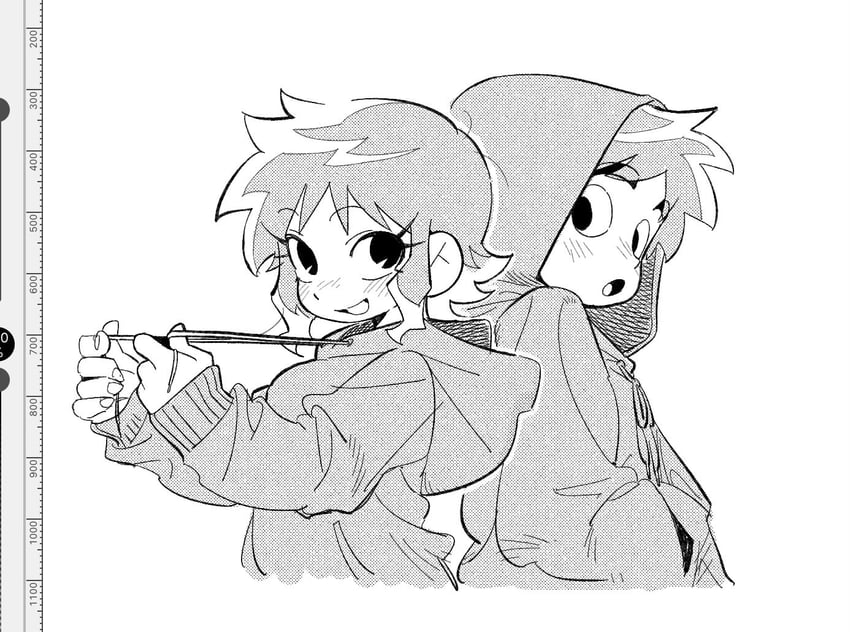 scott pilgrim and ramona flowers (scott pilgrim and 1 more) drawn by bac0n_pancakes
