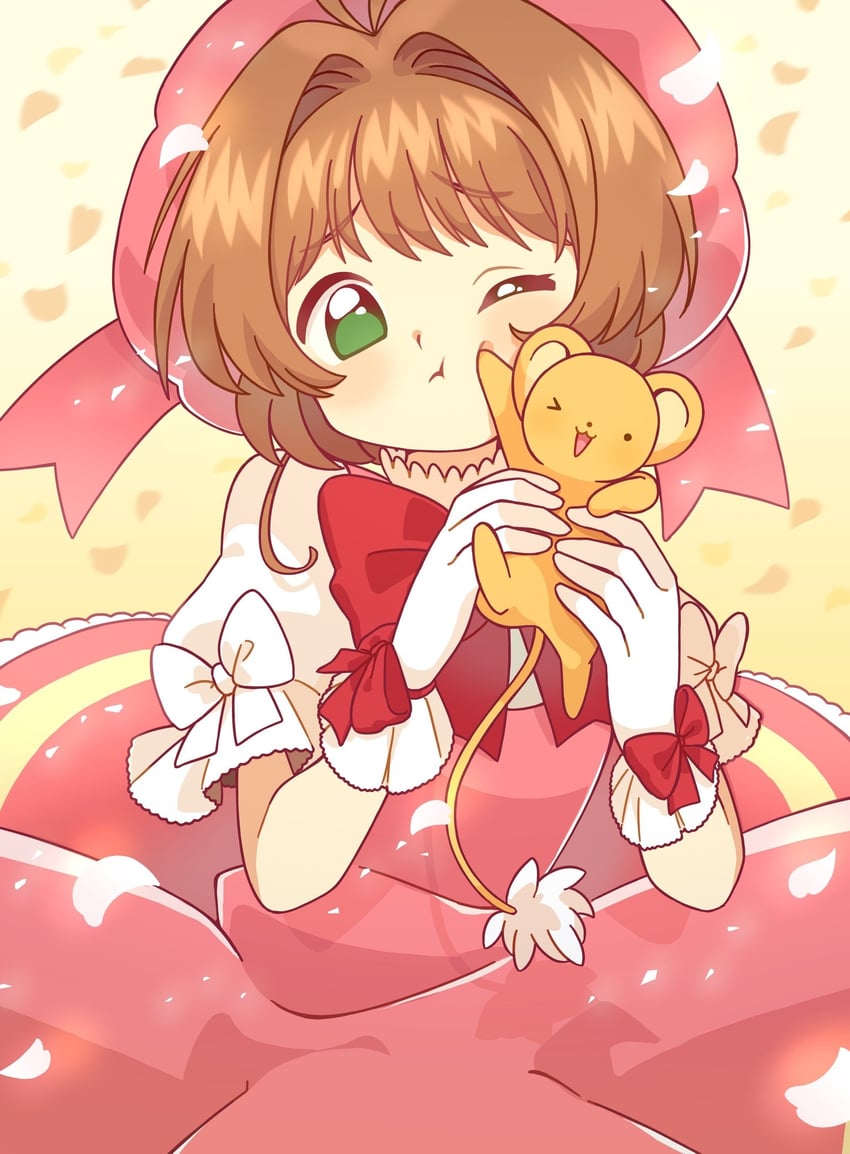 kinomoto sakura and kero (cardcaptor sakura) drawn by suzuran_moi