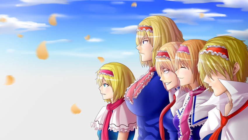 alice margatroid, hinase, ichigo, taisa, jigen, and 1 more (touhou and 1 more) drawn by sakamochi