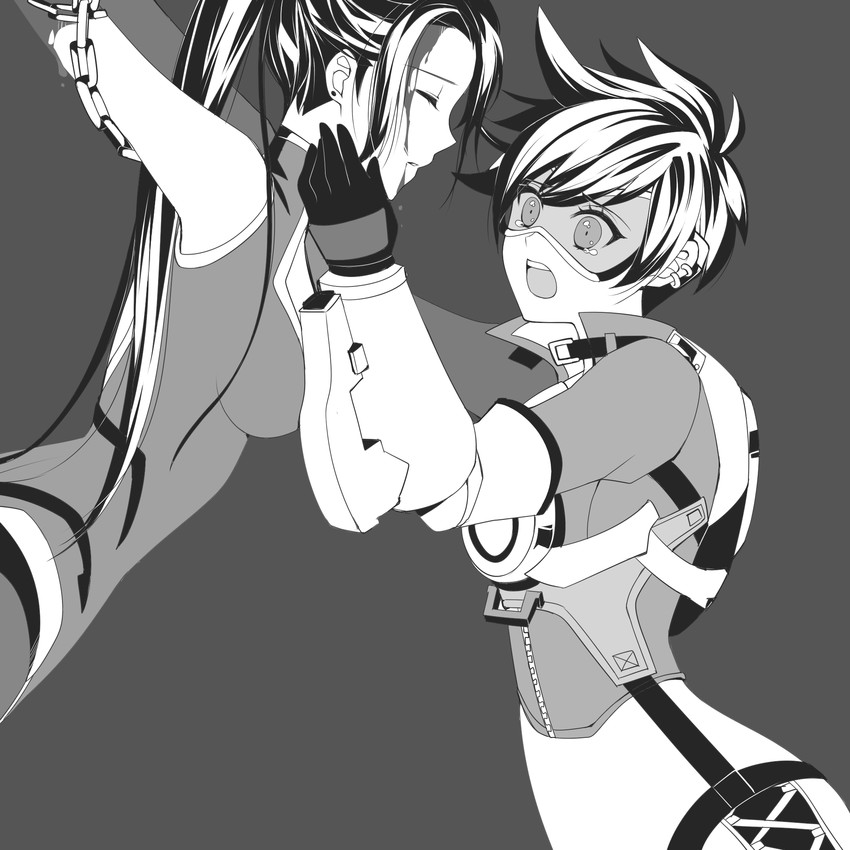 tracer and widowmaker (overwatch and 1 more) drawn by kaoruru_(sakuno2911)