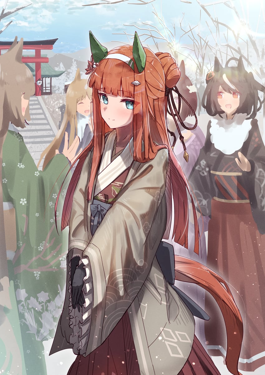 silence suzuka, satono diamond, kitasan black, special week, and grass wonder (umamusume) drawn by moca_suzuka