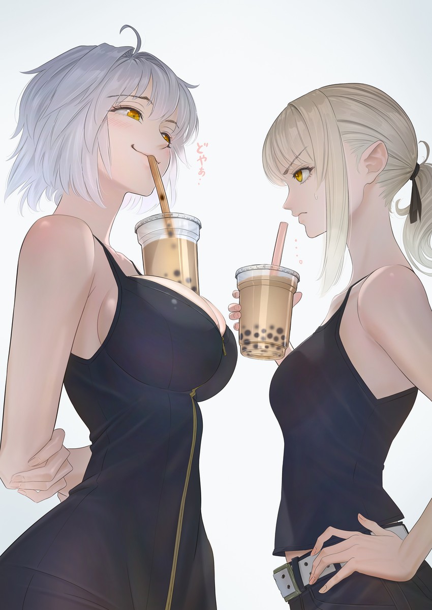 artoria pendragon, jeanne d'arc alter, and saber alter (fate and 1 more) drawn by imizu_(nitro_unknown)