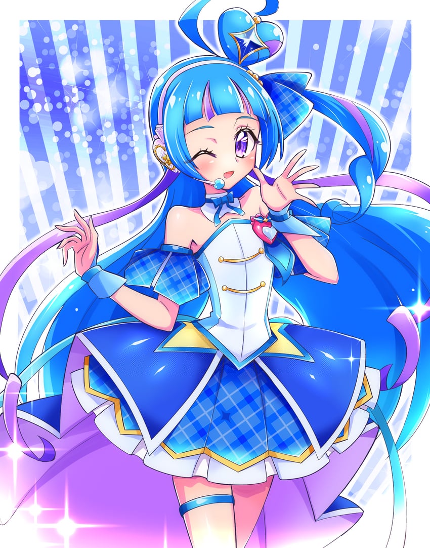 aokaze nana and cure wink (precure and 1 more) drawn by usoco