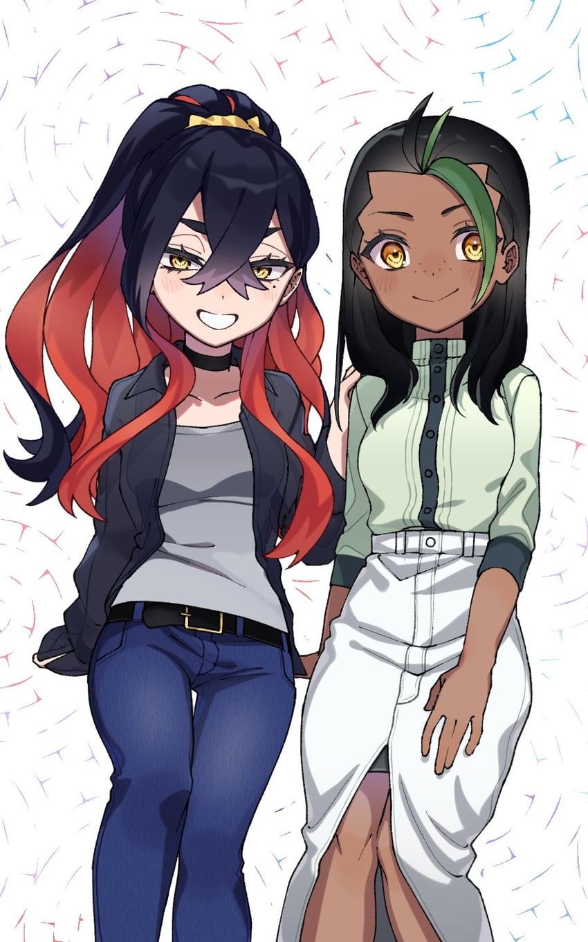 carmine and nemona (pokemon and 1 more) drawn by nisanrei121