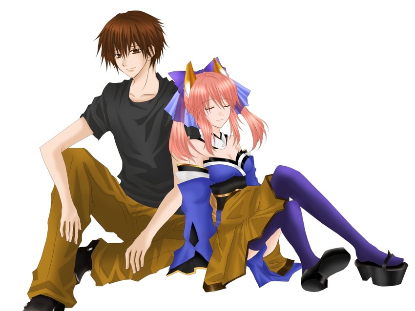 tamamo, tamamo no mae, and kishinami hakuno (fate and 1 more) drawn by s-ei