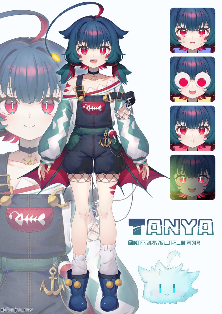 kitanya nyanta, kitanya, and max (indie virtual youtuber) drawn by gunjou_row